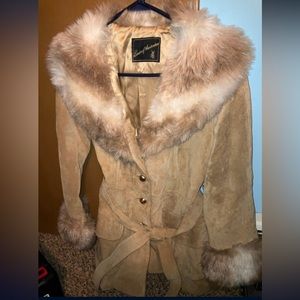 Women's Light Brown Suede Coat By Breier Of Amsterdame